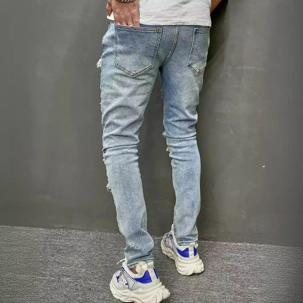 High Quality Men's Worn Skinny Stretch Jeans-THAT FASHION STORE