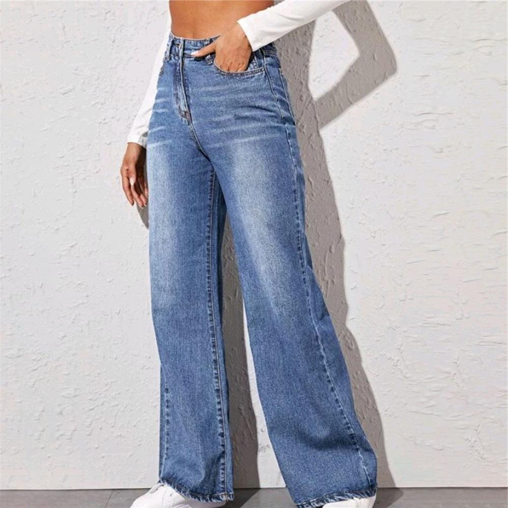 Women's Loose High Waist Wide Leg Jeans-THAT FASHION STORE