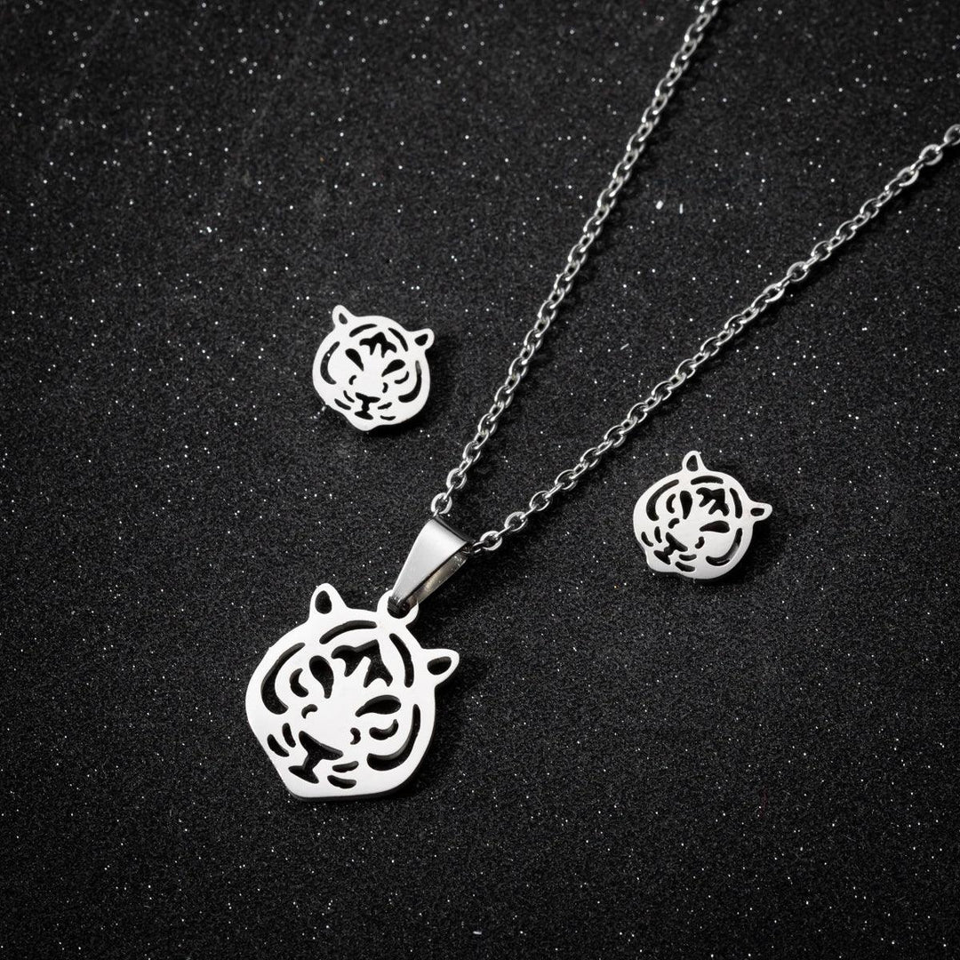 Stainless Steel Jewelry Sets For Women Necklace And Earing Anime Cute Cartoon Bow Mouse Chain Necklace Choker Desinger Charms-THAT FASHION STORE