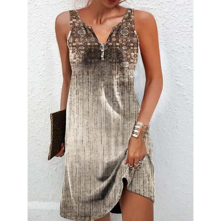 Women Vintage Vest Dresses Mid-Waist Sleeveless A-line Dress Fashionable Printed Slim Sundresses Summer Casual Female Clothing-THAT FASHION STORE