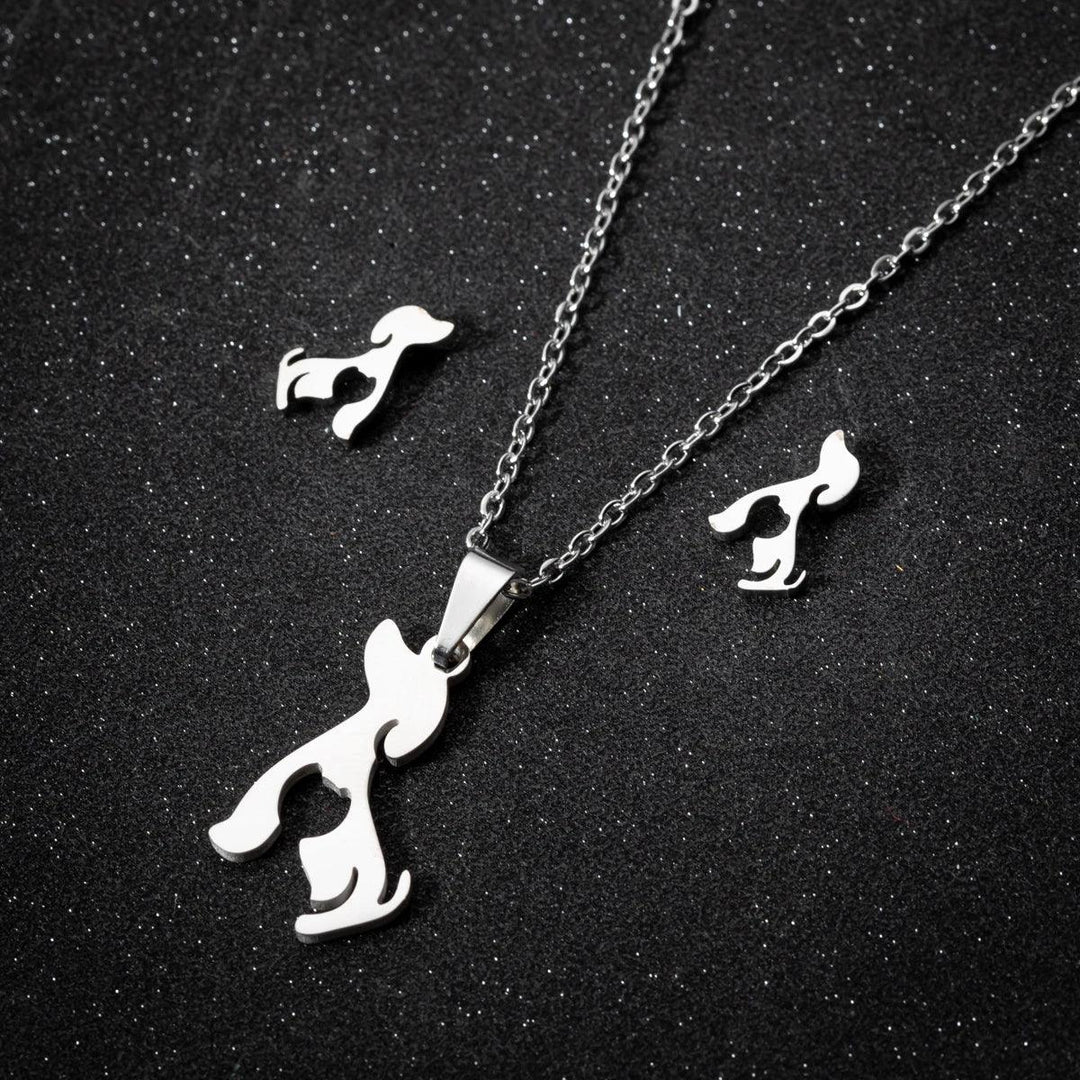 Stainless Steel Jewelry Sets For Women Necklace And Earing Anime Cute Cartoon Bow Mouse Chain Necklace Choker Desinger Charms-THAT FASHION STORE