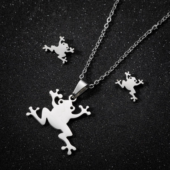 Stainless Steel Jewelry Sets For Women Necklace And Earing Anime Cute Cartoon Bow Mouse Chain Necklace Choker Desinger Charms-THAT FASHION STORE