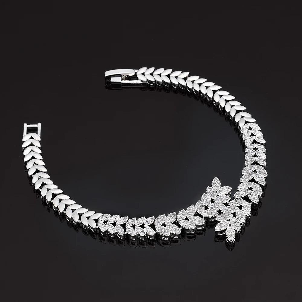 2024 New Wedding Jewelry Set for Women Saudi Arabia 4 Pieces Zirconia Bridal Jewellery Collection Necklace Set-THAT FASHION STORE