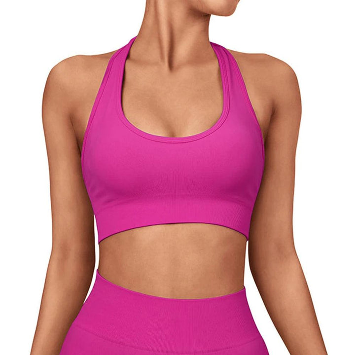 Halter Sports Top Underwear Vest Women Limitless Ribbed Seamless Fitness Bra Spandex Woman Elastic Breathable Breast Sports Yoga-THAT FASHION STORE