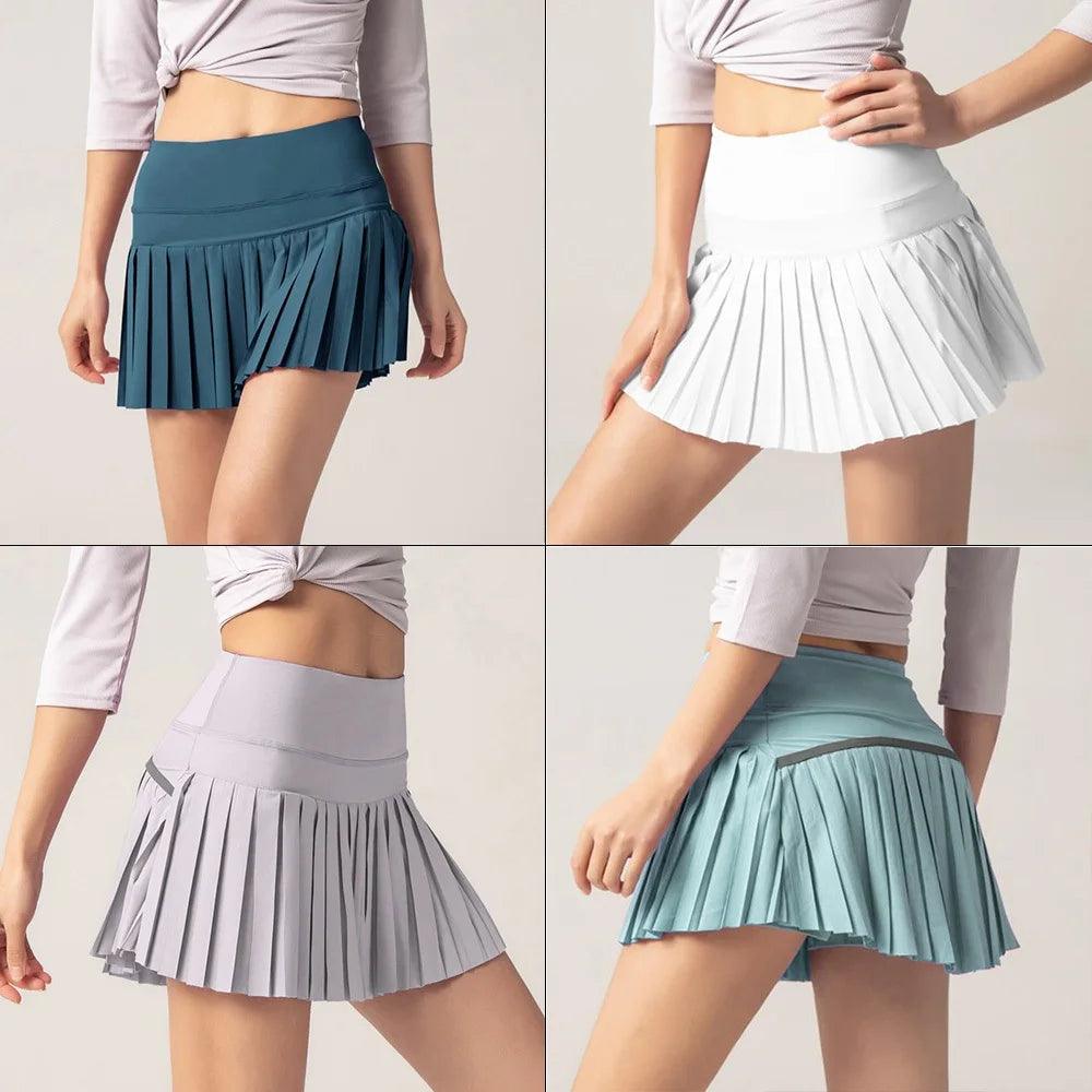 Cloud Hide Women Sports Tennis Skirts Golf Skirt Fitness Shorts High Waist Athletic Running Short Quick Dry Sport Skort Pocket-THAT FASHION STORE