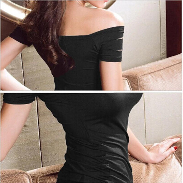 Summer Fashion Ladies Exposure Black Bust Hole Vest Tank Women Sexy Tops Casual T-Shirts Club Wear Shirt One Size-THAT FASHION STORE