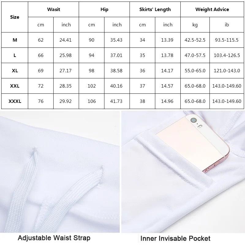 M-XXXL Tennis Skirts Badminton Golf Skirt High Waist Fitness Shorts Women Athletic Running Gym Sport Skorts with Phone Pocket-THAT FASHION STORE