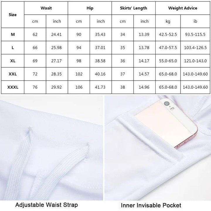 M-XXXL Tennis Skirts Badminton Golf Skirt High Waist Fitness Shorts Women Athletic Running Gym Sport Skorts with Phone Pocket-THAT FASHION STORE