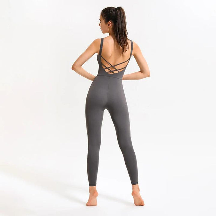 DANCEFISH Sport Outfit For Woman Fitness Class Suit Beautiful Back Sportwear Dancewear Aerial Yoga Jumpsuits-THAT FASHION STORE