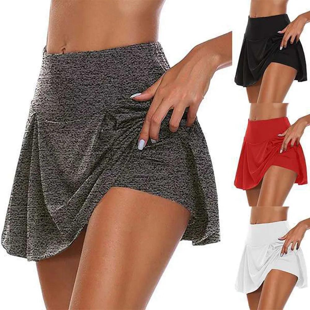 2023 Summer Women Sports Tennis Dance Fitness Short Skirts Quick Drying Solid Female Lining High Waist Mini Golf Sporting Skirts-THAT FASHION STORE