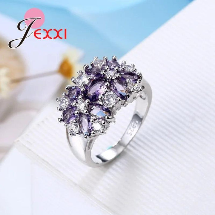 Luxury Decoration 925 Sterling Silver Sparkling Finger Rings Women Girls Brilliant CZ Crystal Wedding Engagement Ring Jewelry-THAT FASHION STORE