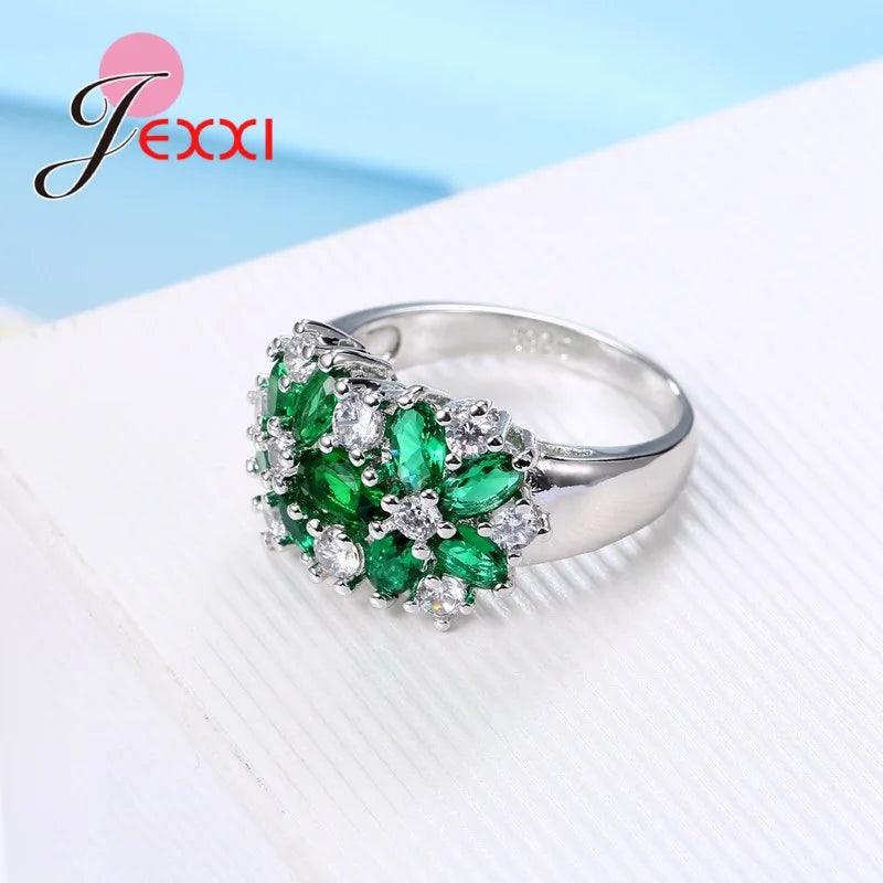 Luxury Decoration 925 Sterling Silver Sparkling Finger Rings Women Girls Brilliant CZ Crystal Wedding Engagement Ring Jewelry-THAT FASHION STORE