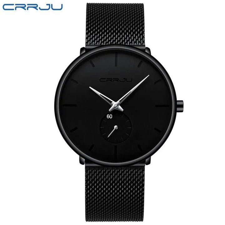 Ultra Thin Creative Black Stainless steel Quartz Watches Men Simple Fashion Business Japan Wristwatch Clock Male Relogios-THAT FASHION STORE