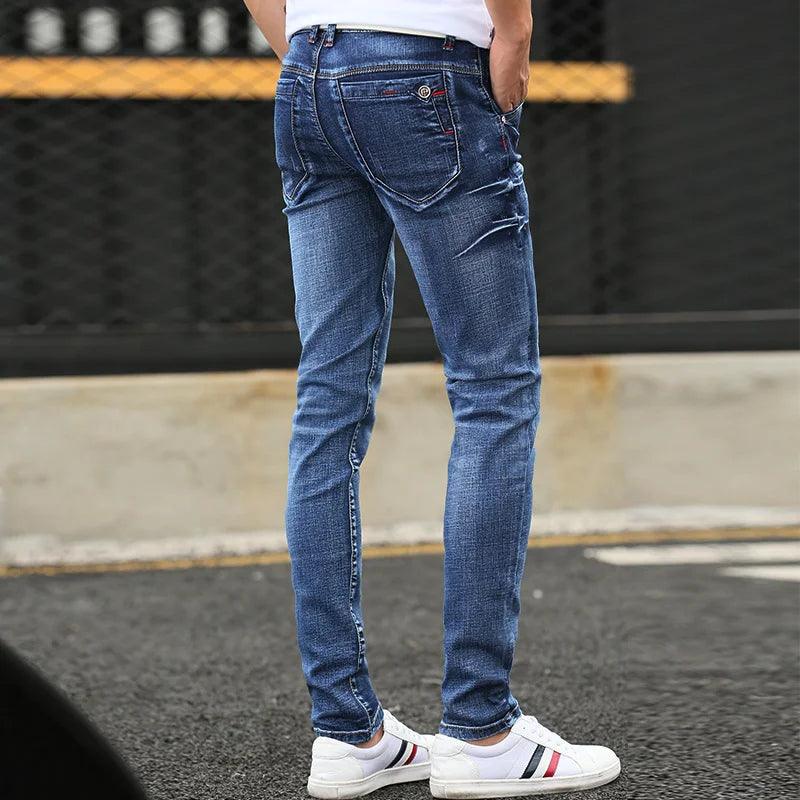 Jeans men's 2024 new slim jeans, high-quality casual stretch trousers men's clothing, fashion Korean straight versatile jeans-THAT FASHION STORE