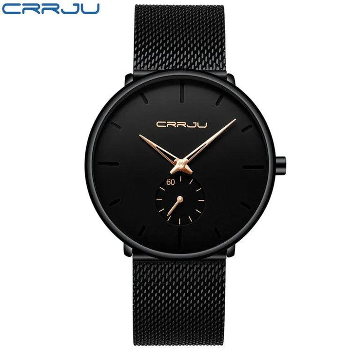 Ultra Thin Creative Black Stainless steel Quartz Watches Men Simple Fashion Business Japan Wristwatch Clock Male Relogios-THAT FASHION STORE