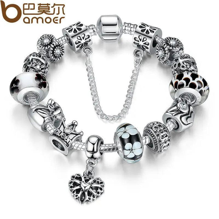 BAMOER Queen Jewelry Charms Bracelet & Bangles With Queen Crown Beads Bracelet for Women PA1823-THAT FASHION STORE