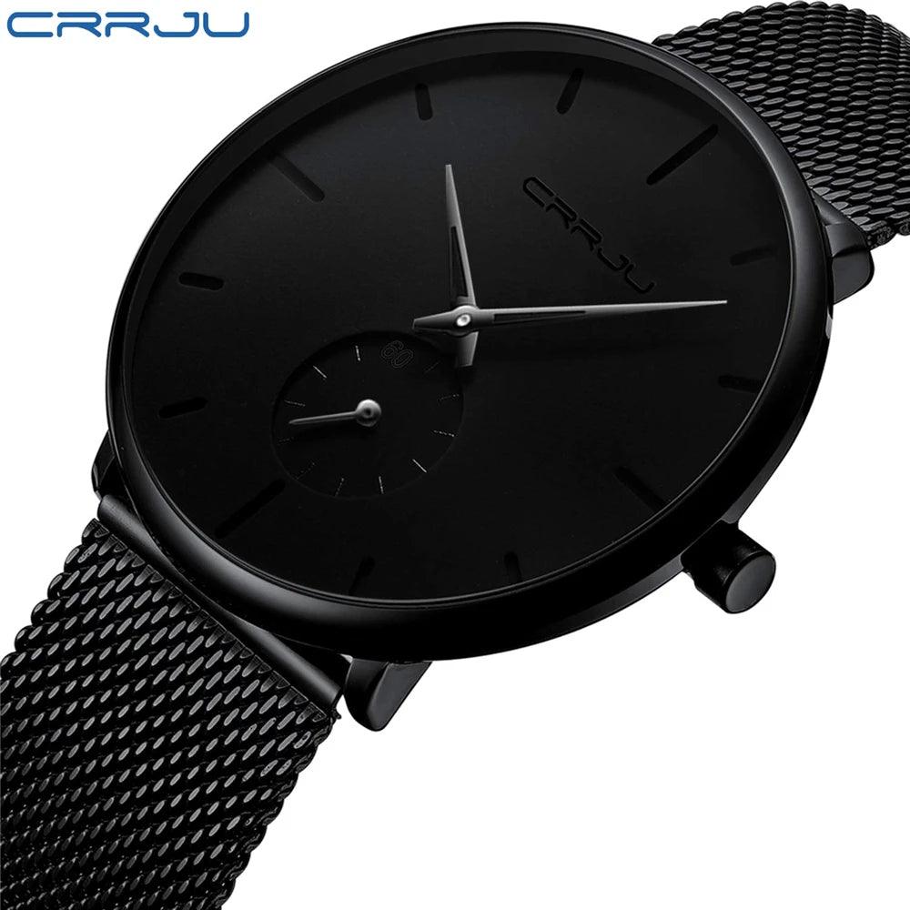 Ultra Thin Creative Black Stainless steel Quartz Watches Men Simple Fashion Business Japan Wristwatch Clock Male Relogios-THAT FASHION STORE