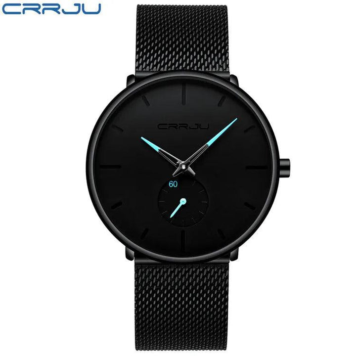 Ultra Thin Creative Black Stainless steel Quartz Watches Men Simple Fashion Business Japan Wristwatch Clock Male Relogios-THAT FASHION STORE