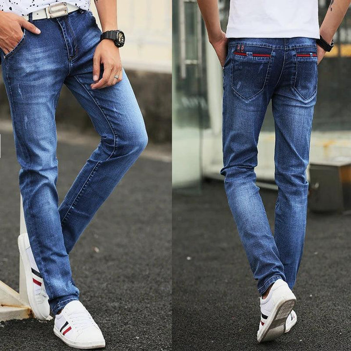 Jeans men's 2024 new slim jeans, high-quality casual stretch trousers men's clothing, fashion Korean straight versatile jeans-THAT FASHION STORE