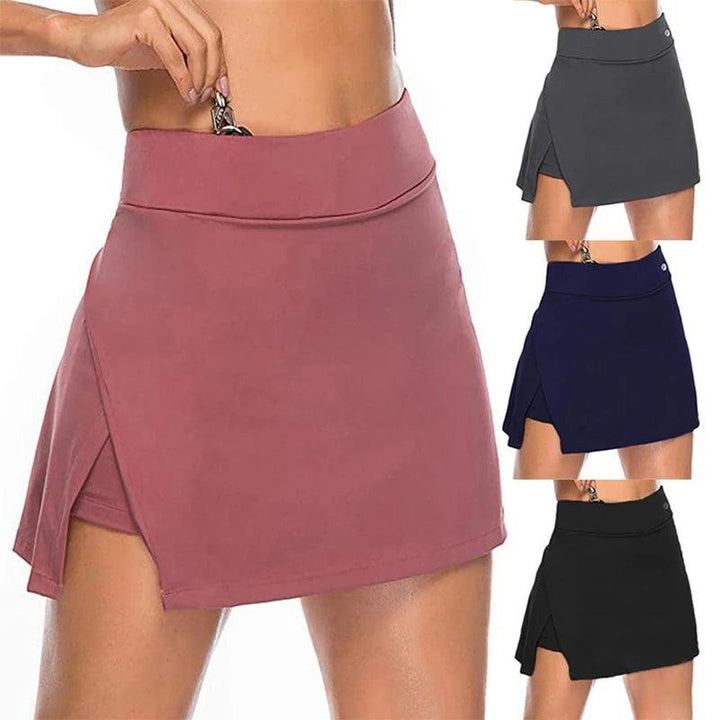 Fake Two-Piece Hakama Skirt Women's Solid Active Performance Skort Lightweight for Running Tennis Golf Sports Mini Skirt-THAT FASHION STORE