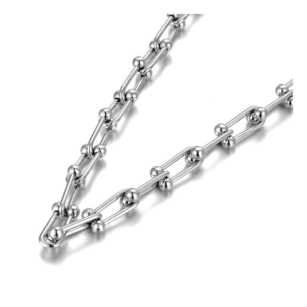 Lokaer Hiphop/Rock Stainless Steel Geometry Chain Link Choker Pendant Necklace Bracelet Earrings Jewelry Sets For Women SE115-THAT FASHION STORE