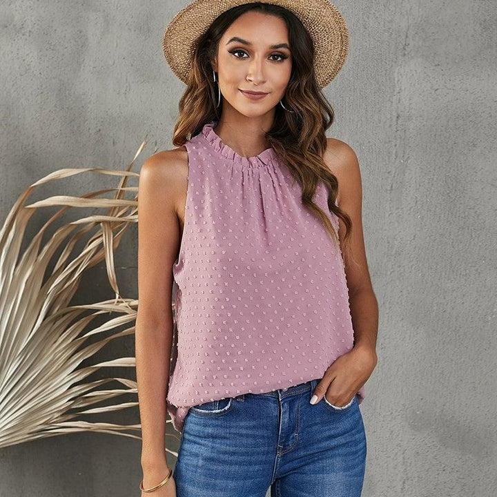 Sleeveless Trendy Loose Chiffon I-Shaped Vest Tops-THAT FASHION STORE