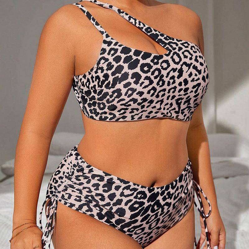 Swimsuit Leopard Print Fashion Plus Size Bikini Swimsuit-THAT FASHION STORE