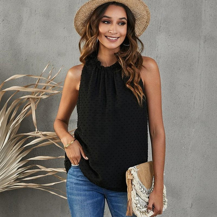 Sleeveless Trendy Loose Chiffon I-Shaped Vest Tops-THAT FASHION STORE