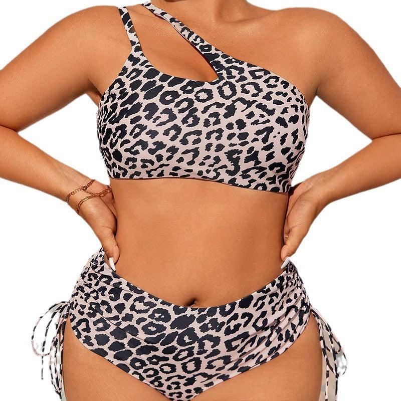 Swimsuit Leopard Print Fashion Plus Size Bikini Swimsuit-THAT FASHION STORE