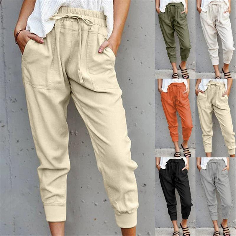 Women's Casual Slim Pants Casual Cotton Linen Pants-THAT FASHION STORE