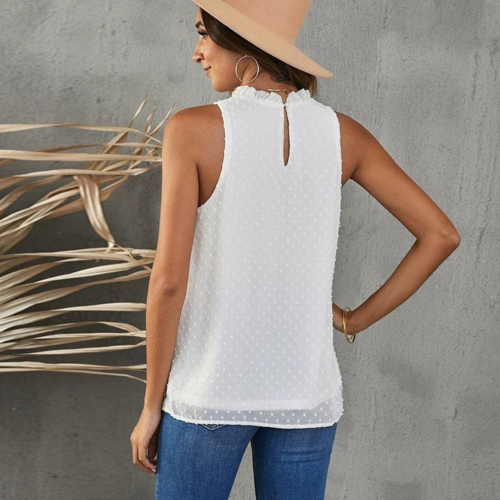 Sleeveless Trendy Loose Chiffon I-Shaped Vest Tops-THAT FASHION STORE