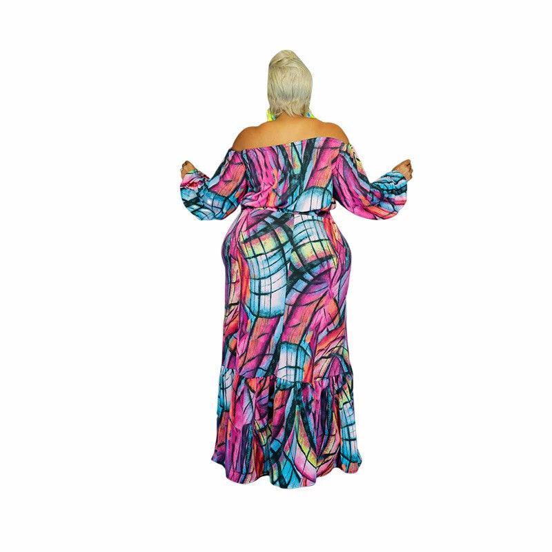 XL-5XL Large Size Printed African Two-Piece Dress plus Size Suit Skirt-THAT FASHION STORE