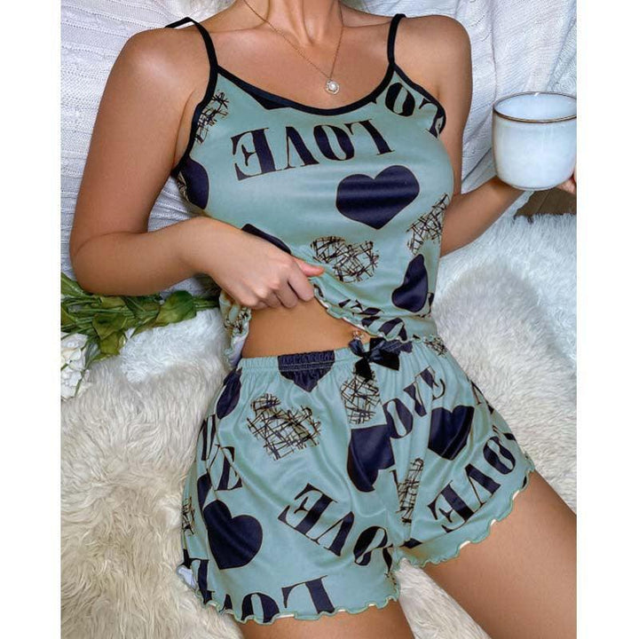 Thin Homewear Sexy Slip Dress Cartoon Cute Print-THAT FASHION STORE