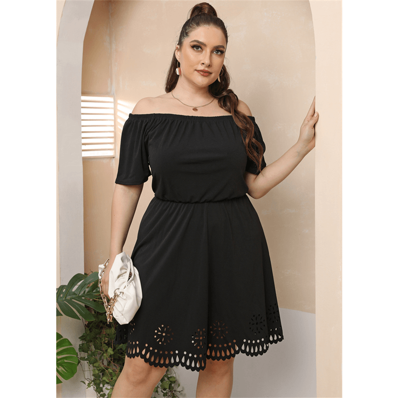 L-4XL plus Size Skirt Women's plus Size Waist Trimming Summer Fat Ladies Dress-THAT FASHION STORE