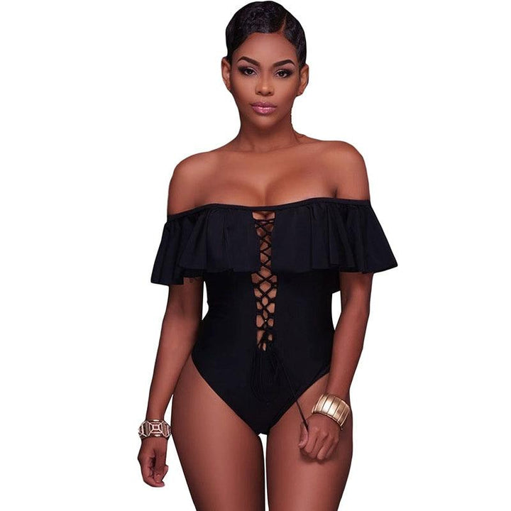 European and American Gradient Print One-Piece Swimsuit Women 2024 New Contrast Color Conservative Belly Covering With Chest Pad One-Piece Swimsuit-THAT FASHION STORE