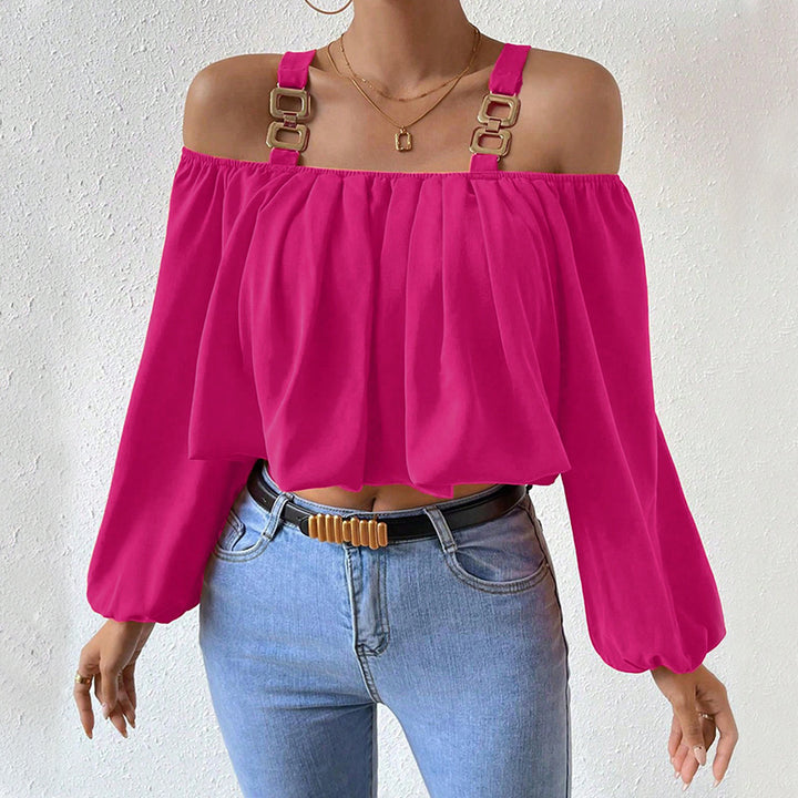 Women's Lantern Sleeve Loose Crop Top-THAT FASHION STORE