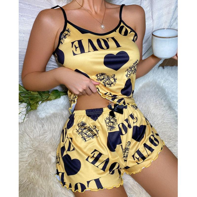 Thin Homewear Sexy Slip Dress Cartoon Cute Print-THAT FASHION STORE