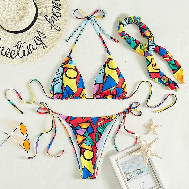 European and American Foreign Trade Two-Piece Swimsuit Printed Bikini with Chest Pad Swimming Suit Beach Diving Sexy Bikini-THAT FASHION STORE