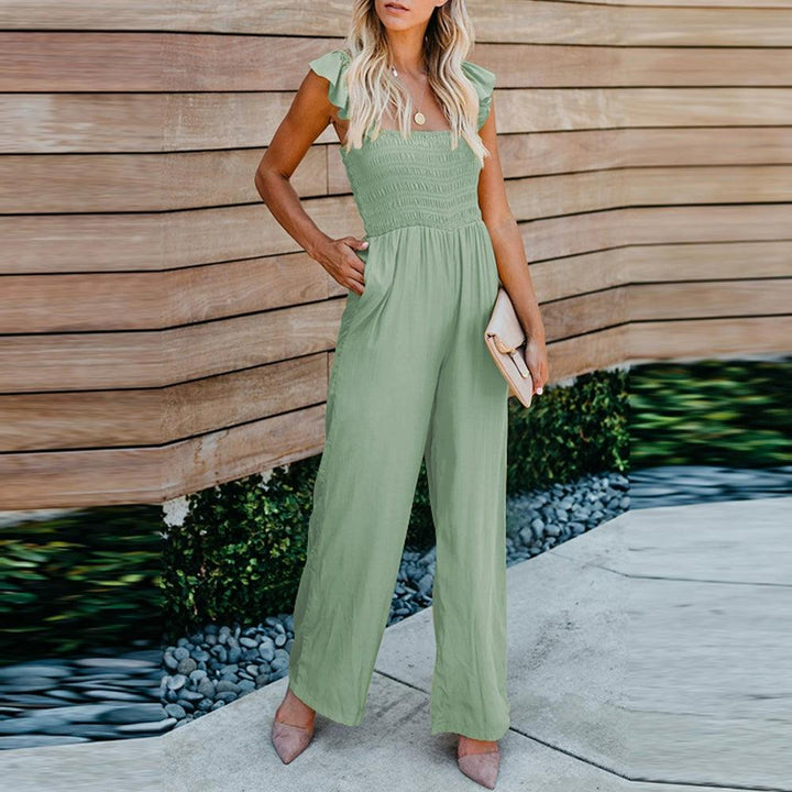 Pure Color Casual Waist Tight Amazon All-Match Jumpsuit-THAT FASHION STORE