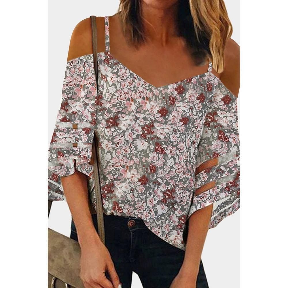 Casual Fashion Printed V-neck Sleeveless Tops Sling-THAT FASHION STORE