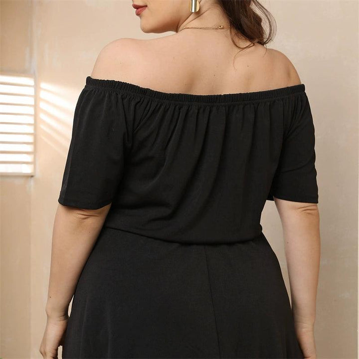 L-4XL plus Size Skirt Women's plus Size Waist Trimming Summer Fat Ladies Dress-THAT FASHION STORE