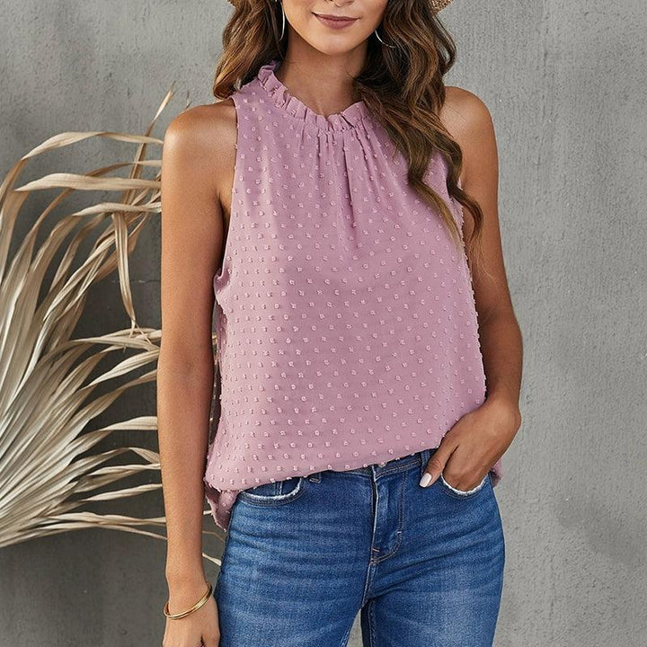 Sleeveless Trendy Loose Chiffon I-Shaped Vest Tops-THAT FASHION STORE