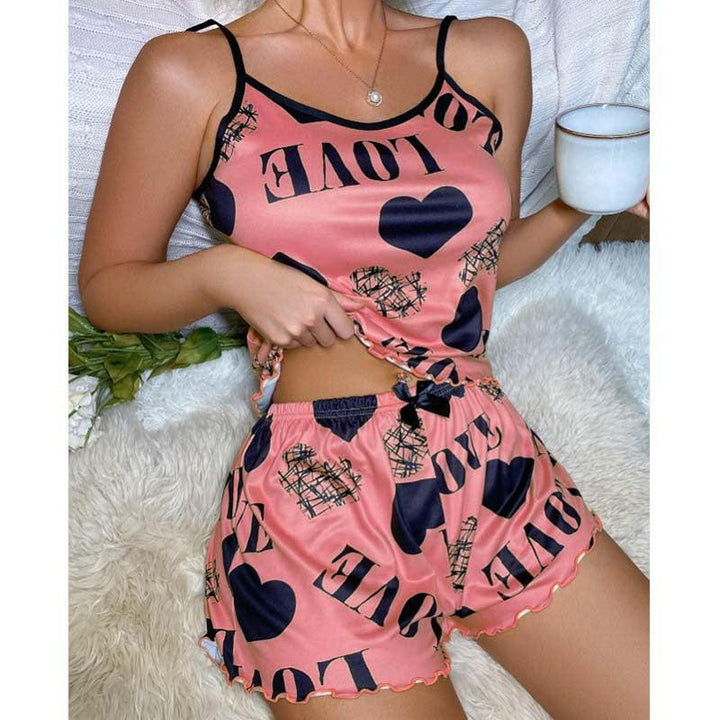 Thin Homewear Sexy Slip Dress Cartoon Cute Print-THAT FASHION STORE