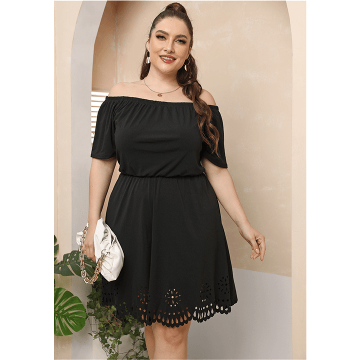 L-4XL plus Size Skirt Women's plus Size Waist Trimming Summer Fat Ladies Dress-THAT FASHION STORE