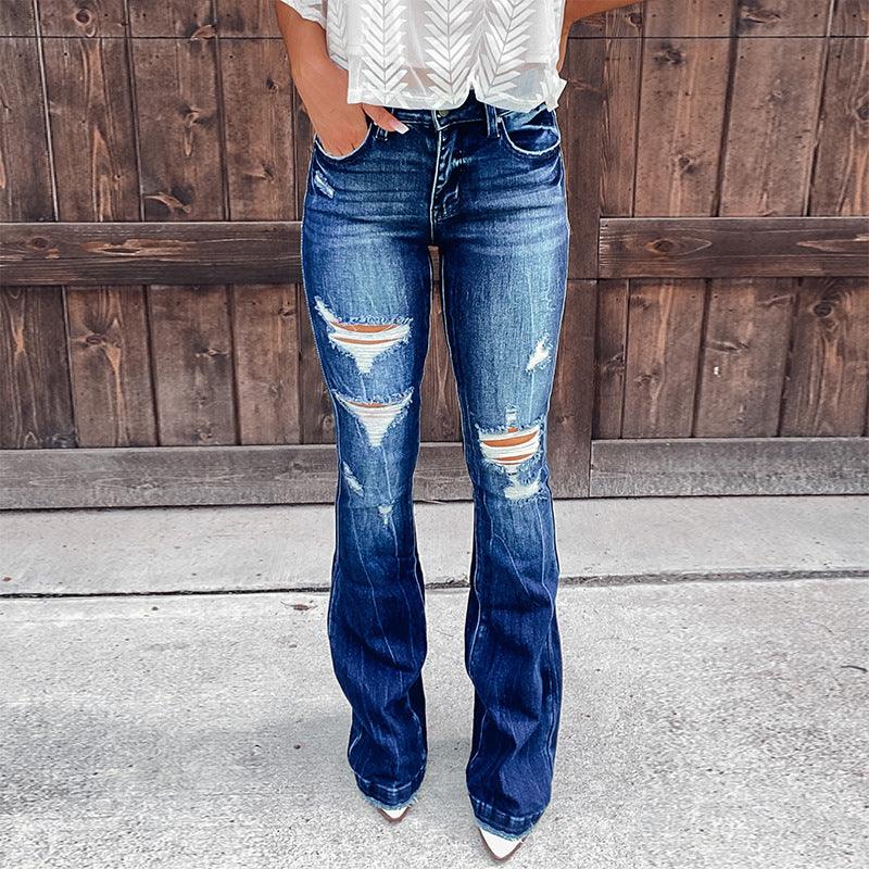 Women's Jeans Elegant Ripped Casual Pants-THAT FASHION STORE