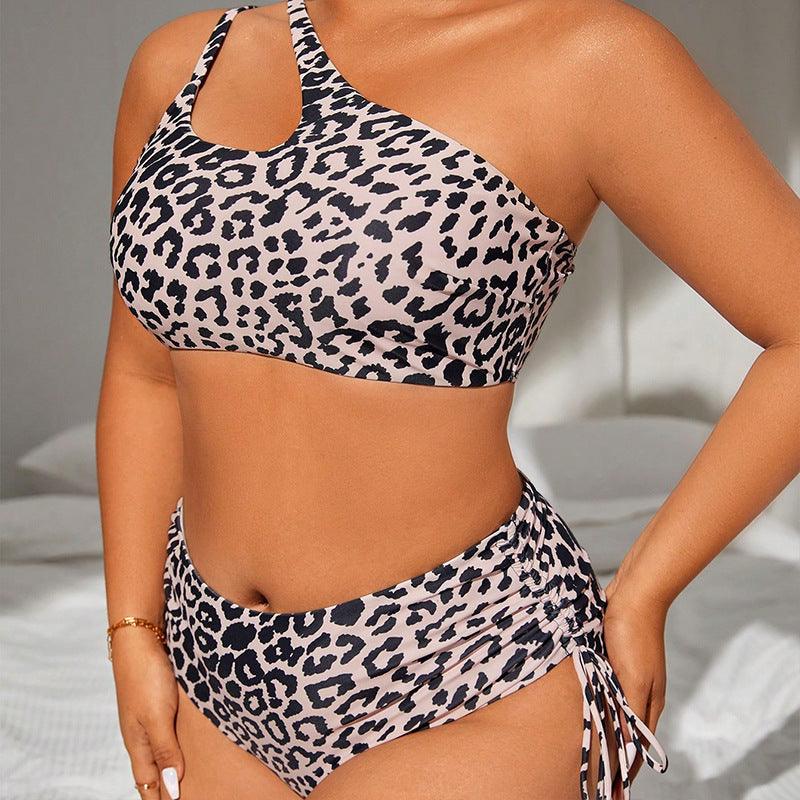 Swimsuit Leopard Print Fashion Plus Size Bikini Swimsuit-THAT FASHION STORE