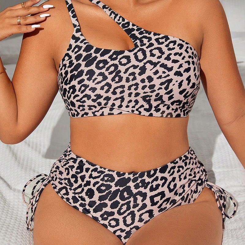 Swimsuit Leopard Print Fashion Plus Size Bikini Swimsuit-THAT FASHION STORE