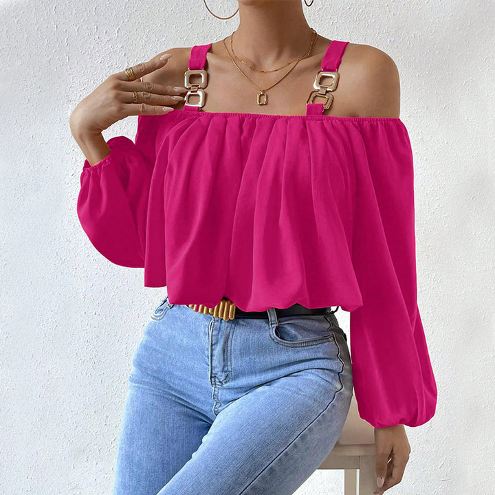 Women's Lantern Sleeve Loose Crop Top-THAT FASHION STORE