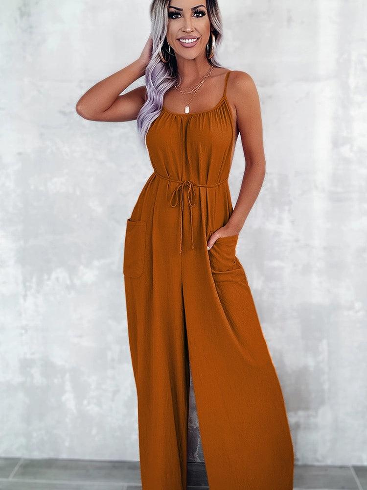 European and American Sexy Cold-Shoulder Sleeveless Jumpsuit Trousers Sling-THAT FASHION STORE