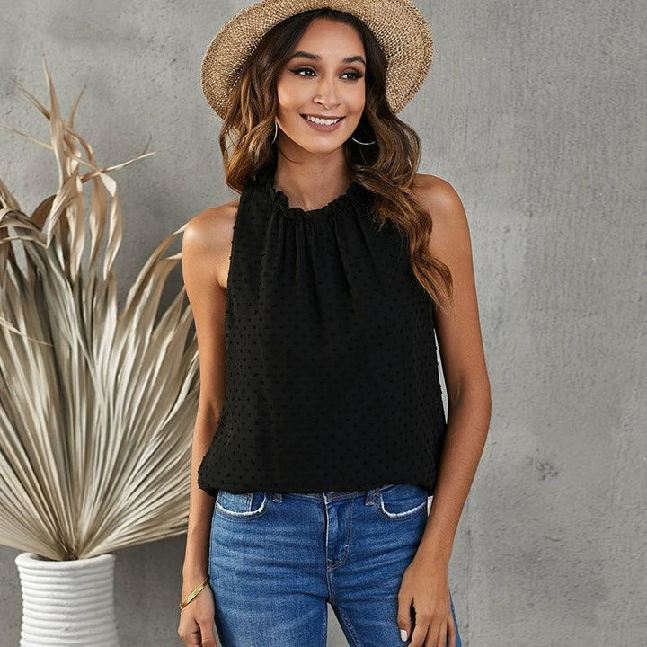 Sleeveless Trendy Loose Chiffon I-Shaped Vest Tops-THAT FASHION STORE